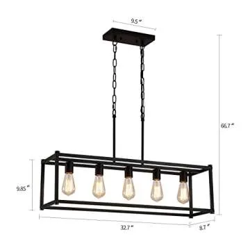 AMZASA Rectangular Chandelier for Dining Room and Kitchen