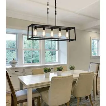 AMZASA Rectangular Chandelier for Dining Room and Kitchen