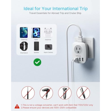 Travel-Smart Vintar 2 Pack Plug Adapter with USB Ports