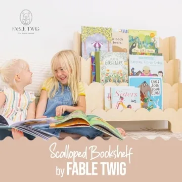 Durable Wooden Kids Bookshelf with Scalloped Edges