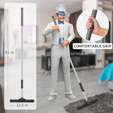 MR.SIGA Rubber Broom for Pet Hair with Adjustable Handle