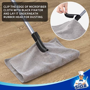 MR.SIGA Rubber Broom for Pet Hair with Adjustable Handle