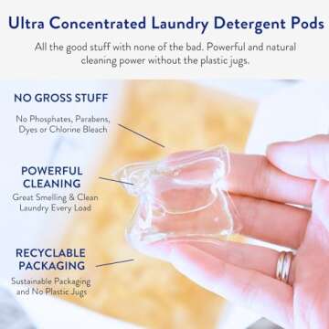 The Clean People Laundry Detergent Pods - Hypoallergenic Laundry Pods - Ultra Concentrated, Recyclable Packaging, Stain Fighting - Fresh Scent, 96 Pack