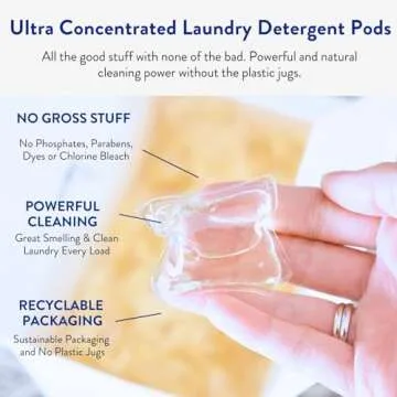 The Clean People Laundry Detergent Pods - Hypoallergenic Laundry Pods - Ultra Concentrated, Recyclable Packaging, Stain Fighting - Fresh Scent, 96 Pack