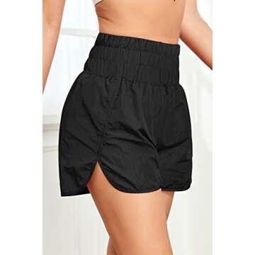 Women's Athletic Shorts High Waisted Casual Summer Preppy Clothes Running Cute Shorts Gym Sports Shorts for Teen Girls Black