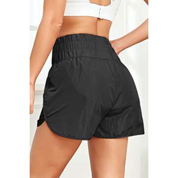 Women's Athletic Shorts High Waisted Casual Summer Preppy Clothes Running Cute Shorts Gym Sports Shorts for Teen Girls Black