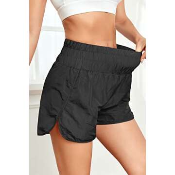 Women's Athletic Shorts High Waisted Casual Summer Preppy Clothes Running Cute Shorts Gym Sports Shorts for Teen Girls Black