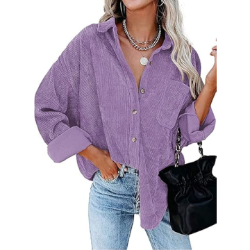 Womens Stylish Corduroy Shacket for All Seasons