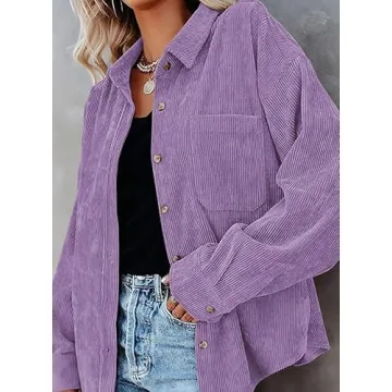 Womens Stylish Corduroy Shacket for All Seasons