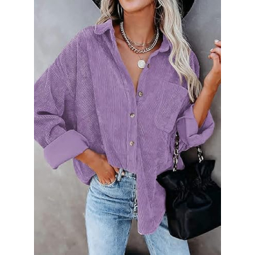 Womens Stylish Corduroy Shacket for All Seasons