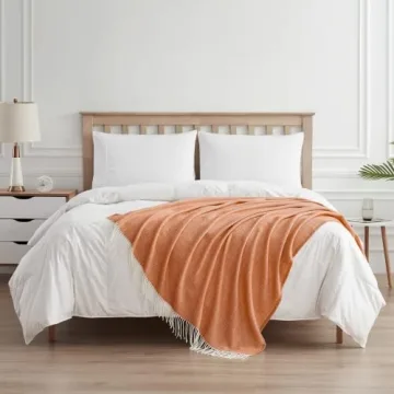 BOURINA Cozy Herringbone Throw Blanket for All Seasons