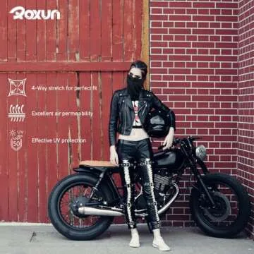 ROXUN Balaclava Ski Mask, Summer Cooling UV Protector Neck Gaiter Motorcycle Scarf Men/Women Black