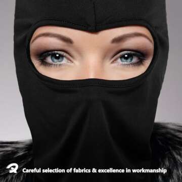 ROXUN Balaclava Ski Mask, Summer Cooling UV Protector Neck Gaiter Motorcycle Scarf Men/Women Black