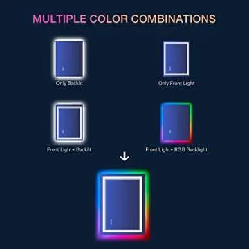 LED Bathroom Mirror with RGB Backlight and Anti-Fog