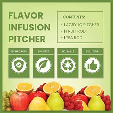 Homeries Fruit Infuser Pitcher for Delicious Hydration