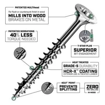 SPAX #10 x 3 Exterior Flat Head Deck Wood Screws Construction Torx T-Star Plus (1500 EA) Bulk Pail Bit Included Rust Resistant