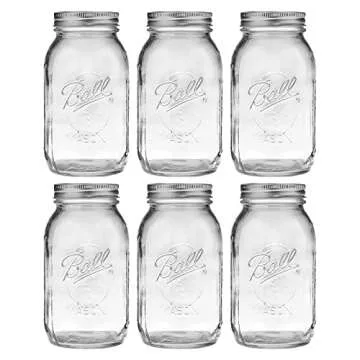 Ball Wide Mouth Glass Mason Jars with Lids and Bands, Used for Canning, Pickling, Juice, Jam, Jelly,...