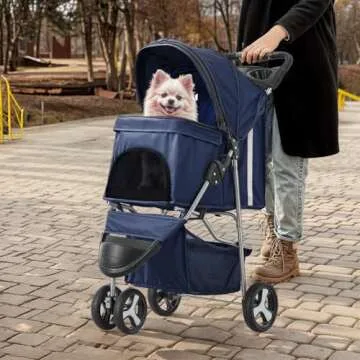MoNiBloom 3 Wheels Pet Stroller for Small Pets