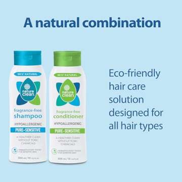 Nature Clean All-natural Sulfate-free Conditioner For Women & Men. 99.9% Natural Ingredients Non-Toxic Fragrance-Free Hypoallergenic & Unscented. Gentle Color Safe For Color-Treated Hair 10 oz / 300ml
