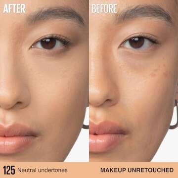 Maybelline Super Stay Lumi-Matte Foundation, Lightweight and Buildable Full Coverage Foundation Makeup For Up To 30HR Wear, 125, 1 Count