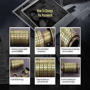 WHRMQ The Mini Da Vinci Code Cryptex Lock,Revomaze,Toy Interesting Gifts for Her or Him to All Festivals Occasions Such as Birthday or The Other Annversary.
