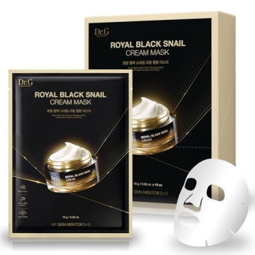 Dr.G Royal Black Snail Cream Korean Face Mask Set, 10pk - Hydrating Face Masks, Korean Sheet Mask, S...