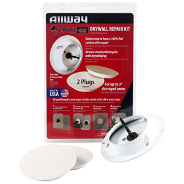 ALLWAY WEK2 Wall-EZ Drywall Repair Kit with Tapered Hole Saw and 2 Drywall Plugs