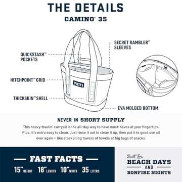 YETI Camino 35 Carryall - Versatile Waterproof Utility Bag with Dividers