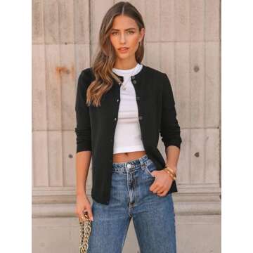 LILLUSORY Women's Cardigan Sweaters 2025 Lightweight Fall Oufits Clothes Fashion Trendy Long Sleeve ...