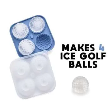 Shanker Golf Ball Ice Cube Tray - Makes 4 x Ice Spheres