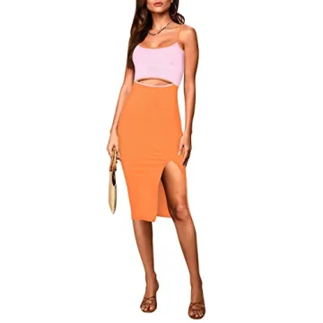 Stylish Pink Queen Women's Sexy Cutout Bodycon Dress for Parties and Events