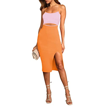 Pink Queen Sexy Cutout Bodycon Dress - Midi Ribbed Style
