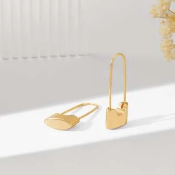 VACRONA Gold Hoop Earrings Huggie Earrings for Women 14k Gold Plated Small Lock Huggie Hoops Earrings