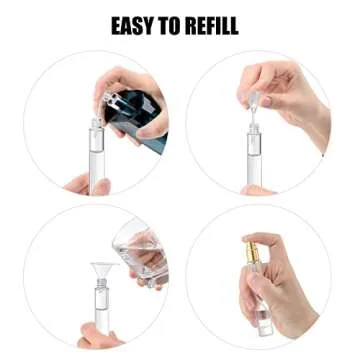 IRON BILL 10ml Glass Spray Bottle Perfume, Thick Glass Atomizer, Perfume Decanter Kit, Small Glass Travel Perfume Atomizer Bottle Refillable (8PCS, Gold)