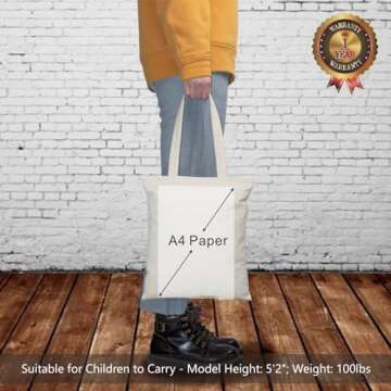 TOPDesign 10-Pack Economical Cotton Tote Bags for Shopping, DIY, and More