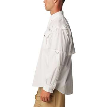 Columbia Men's Bahama II Long Sleeve Shirt, White, Medium