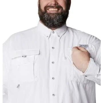 Columbia Men's Bahama II Long Sleeve Shirt, White, Medium