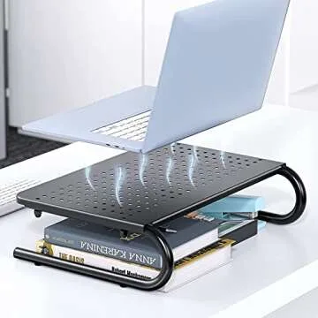 Monitor Stand Riser, Monitor Riser, Laptop Stand for Desk, Laptop Riser, Desk Organizer for Monitor, Laptop Shelf w/Vented for Screen, Computer Stand for Laptop, PC, Printer, for Home & Office