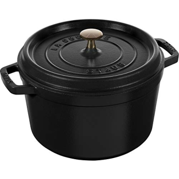 Staub 5-qt Cast Iron Dutch Oven in Matte Black