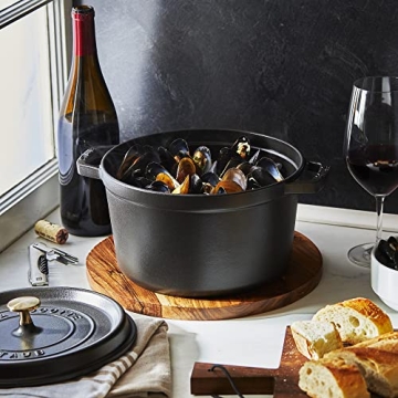 Staub 5-qt Cast Iron Dutch Oven in Matte Black