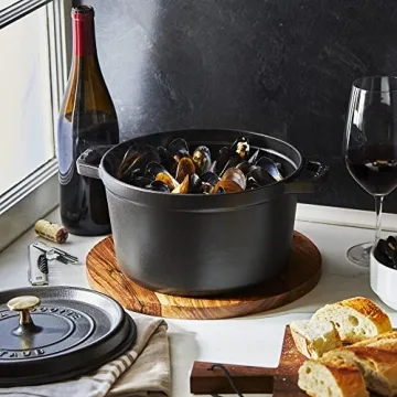 Staub 5-qt Cast Iron Dutch Oven in Matte Black