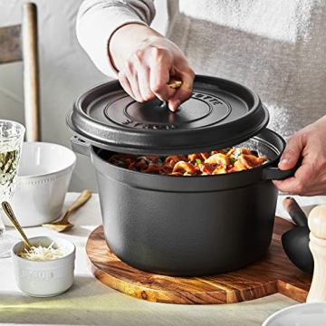 Staub 5-qt Cast Iron Dutch Oven in Matte Black