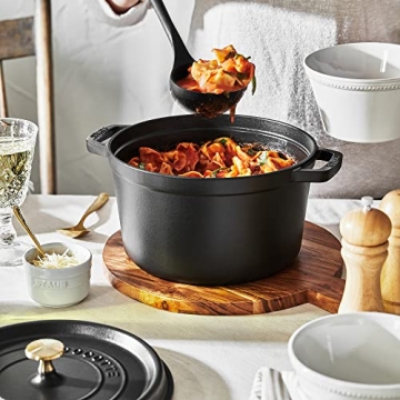 Staub 5-qt Cast Iron Dutch Oven in Matte Black