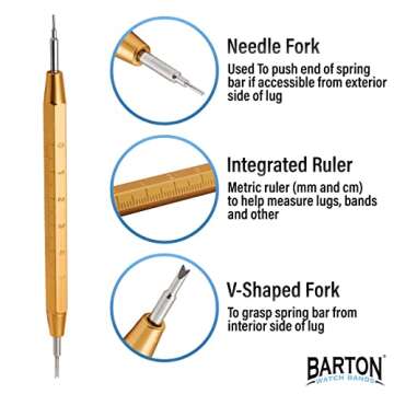 BARTON Watch Band Spring Bar Tool Kit for Precision Repairs