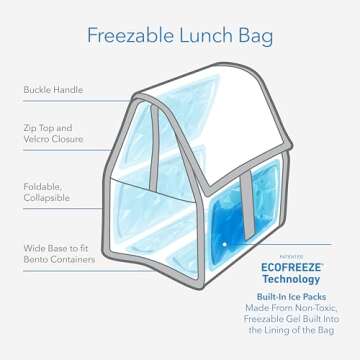 PackIt Freezable Lunch Sack, Spaceman, Built with EcoFreeze Technology, Foldable, Reusable, Fold Closure, Perfect for Fresh Meals On the Go