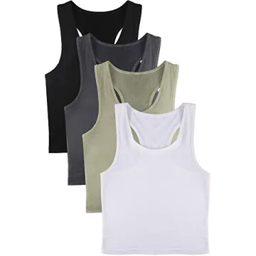 Boao 4 Piece Women’s Basic Crop Tank Tops Set