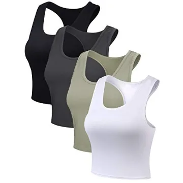 Boao 4 Piece Women’s Basic Crop Tank Tops Set