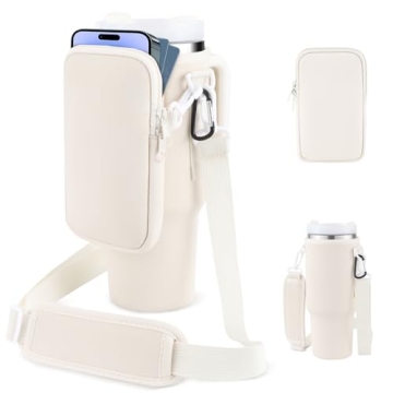 Herseme Water Bottle Tumbler Carrier Bag with Phone Pocket for Stanley, 40oz Tumbler Holder Simple w...
