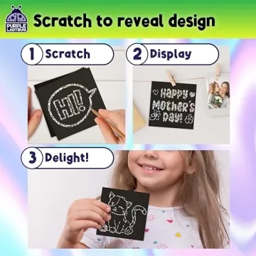 PURPLE LADYBUG Scratch Art Mini Notes for Creative Kids
