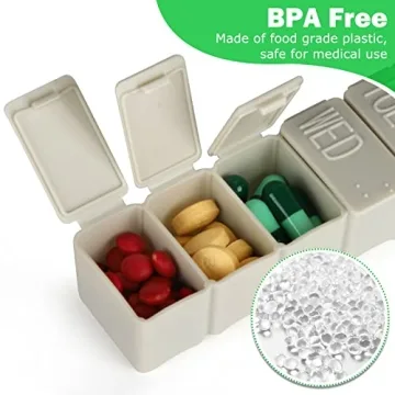 Weekly Pill Organizer for Travel and Daily Use